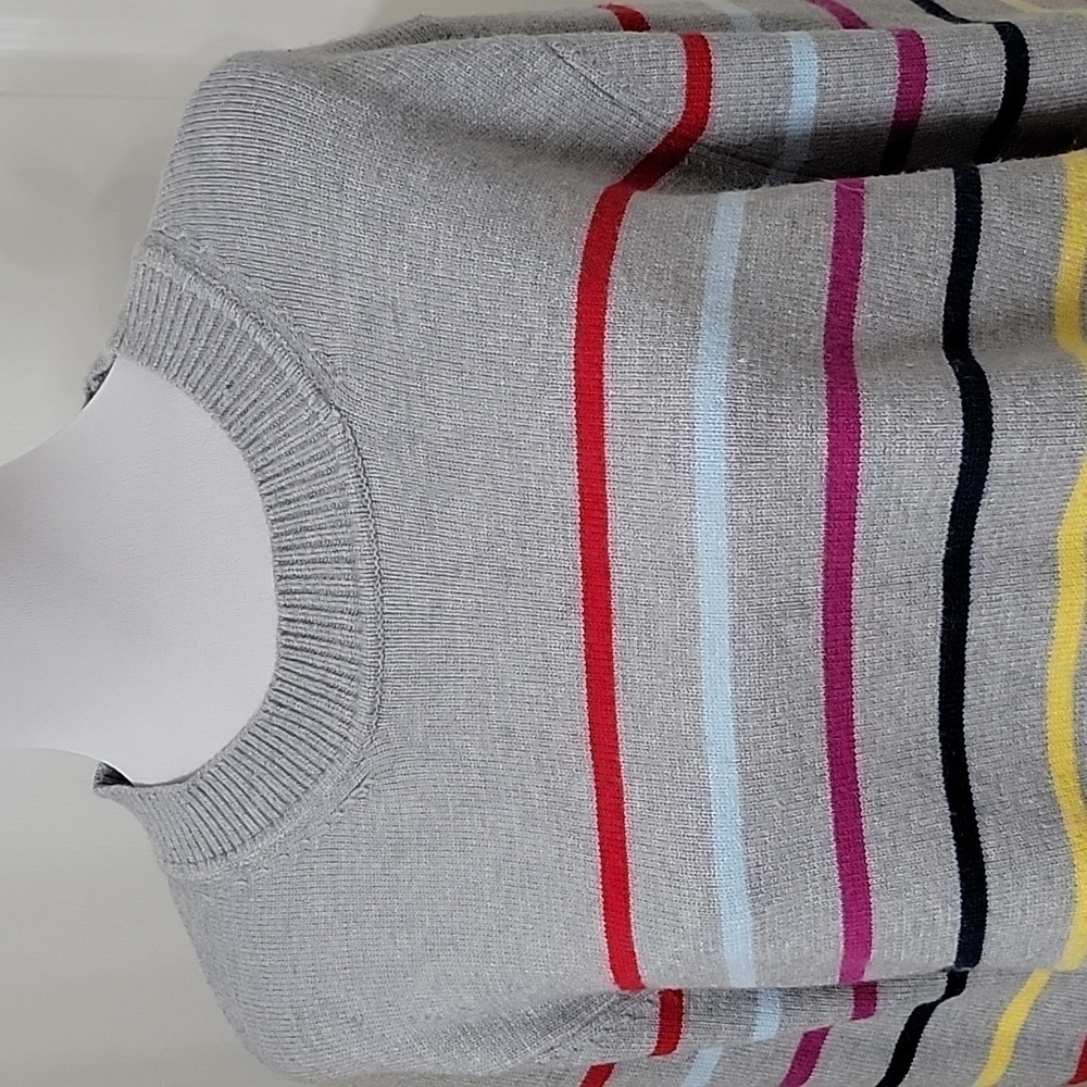 La Ligne for Target Gray Sweater with Multi-Color Stripes, Long Sleeve, EUC - Picture 2 of 11